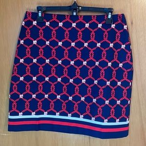 Talbots NWT Womens 6 Nautical Rope Blue Red White Lined Skirt